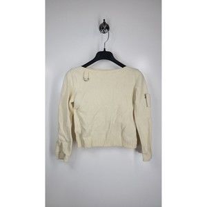 Vtg Made In Italy Of Benneton Pure New Wool White Cream Women's Sweater Size XS